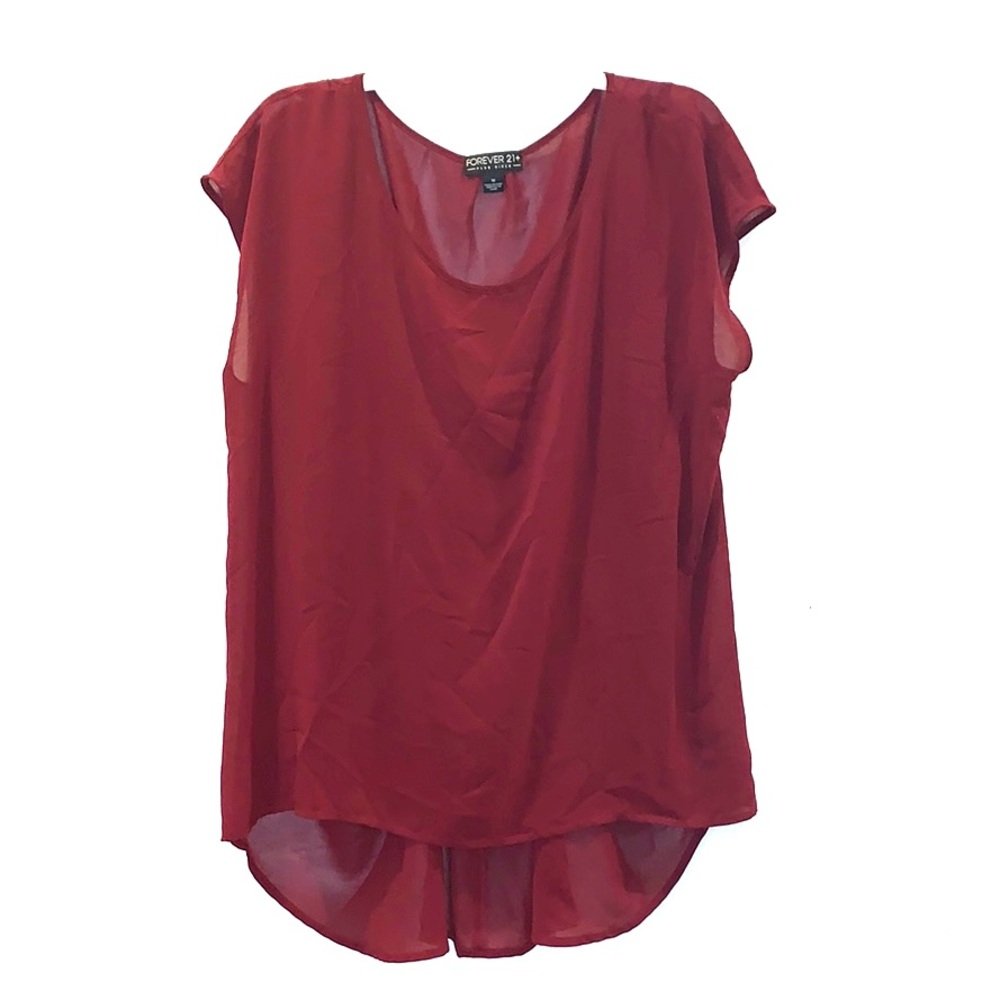 Burgundy sheer XL top